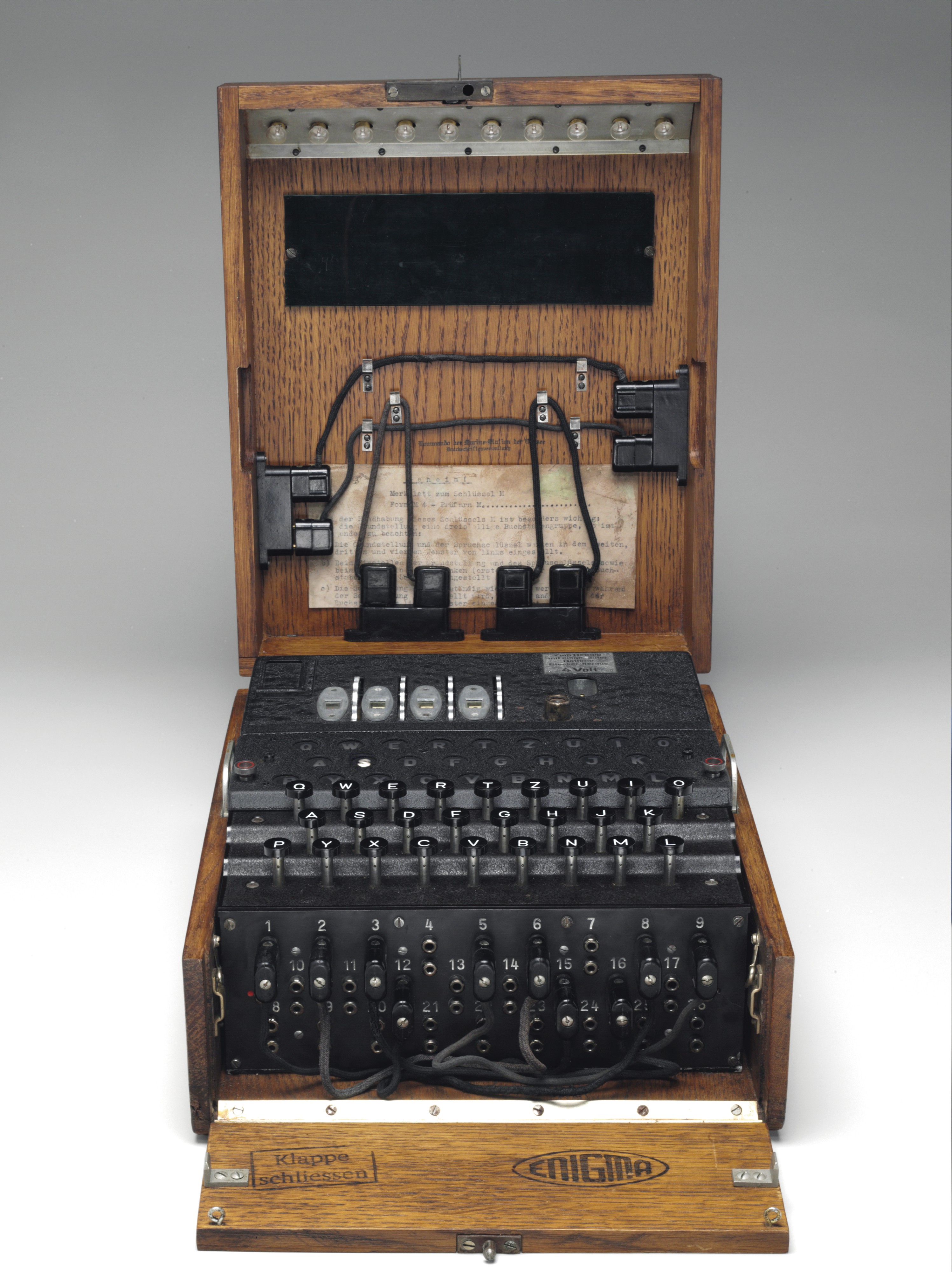 FOUR-ROTOR ENIGMACIPHER MACHINE.HEIMSOETH & RINKE, 1944.PRICE REALIZED: $547,500WORLD AUCTION RECORD